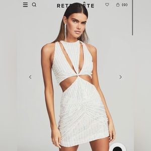 Retrofete Mary Sequin Dress - White / Iridescent - Size S